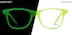 Kids' Glow-in-the-Dark Square Glasses 8110624 in Green/ Green Glow