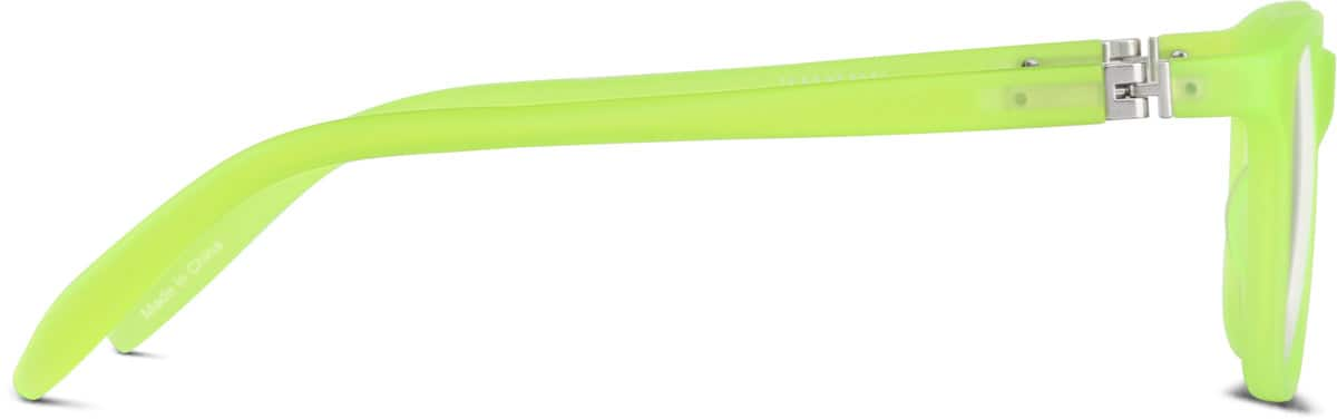 Side view of Kids' Glow-in-the-Dark Square Glasses 8110624 in Green/ Green Glow