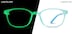 Kids' Glow-in-the-Dark Rectangle Glasses 8110916 in Blue/ Green Glow