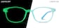 Front view of Kids' Glow-in-the-Dark Rectangle Glasses 8110916 in Blue/ Green Glow thumbnail