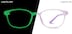 Kids' Glow-in-the-Dark Rectangle Glasses 8110917 in Purple/ Green Glow