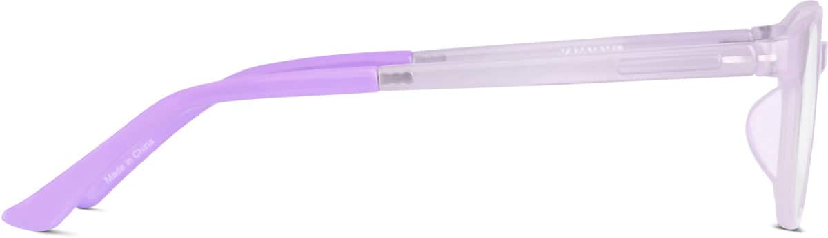 Side view of Kids' Glow-in-the-Dark Rectangle Glasses 8110917 in Purple/ Green Glow