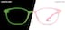 Kids' Glow-in-the-Dark Rectangle Glasses 8110919 in Pink/ Green Glow