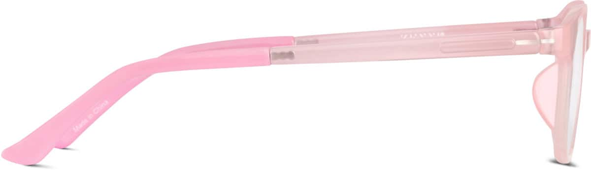 Side view of Kids' Glow-in-the-Dark Rectangle Glasses 8110919 in Pink/ Green Glow