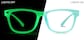 Front view of Glow-in-the-Dark Rectangle Glasses 8111016 in Teal/Green Glow thumbnail