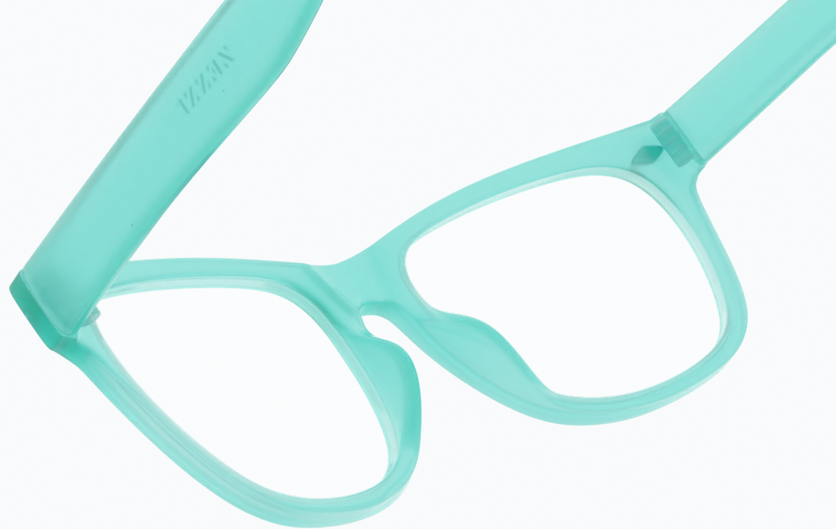 See-through view of Glow-in-the-Dark Rectangle Glasses 8111016 in Teal/Green Glow thumbnail