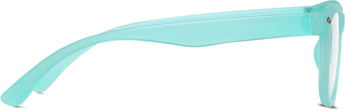 Side view of Glow-in-the-Dark Rectangle Glasses 8111016 in Teal/Green Glow