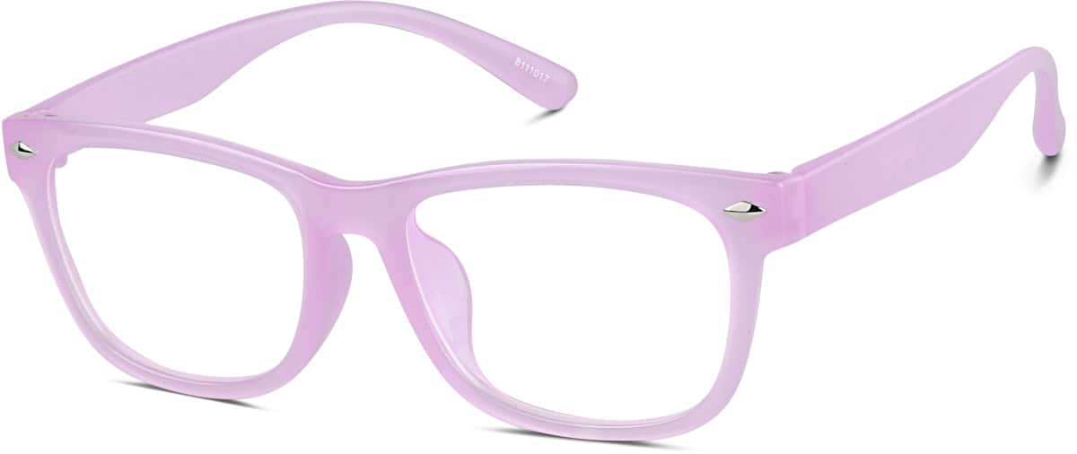 Angle view of Glow-in-the-Dark Rectangle Glasses 8111017 in Purple/Blue Glow