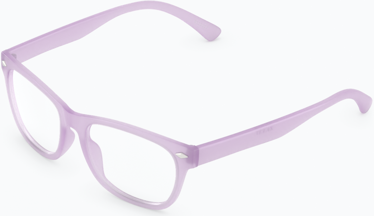Angle view of Glow-in-the-Dark Rectangle Glasses 8111017 in Purple/Blue Glow thumbnail