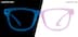 Glow-in-the-Dark Rectangle Glasses 8111017 in Purple/Blue Glow