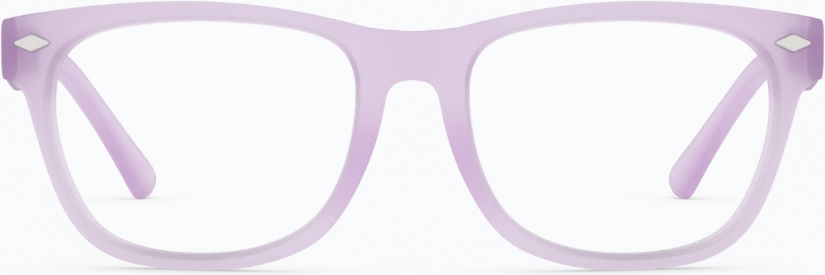 Front view of Glow-in-the-Dark Rectangle Glasses 8111017 in Purple/Blue Glow thumbnail