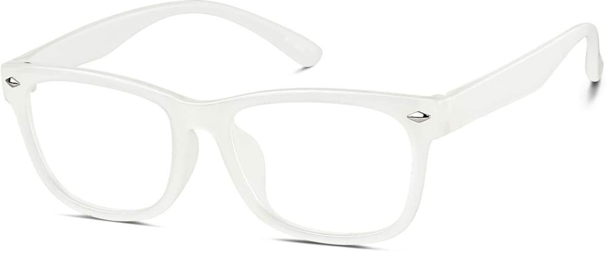 Angle view of Glow-in-the-Dark Rectangle Glasses 8111023 in Clear/Blue Glow