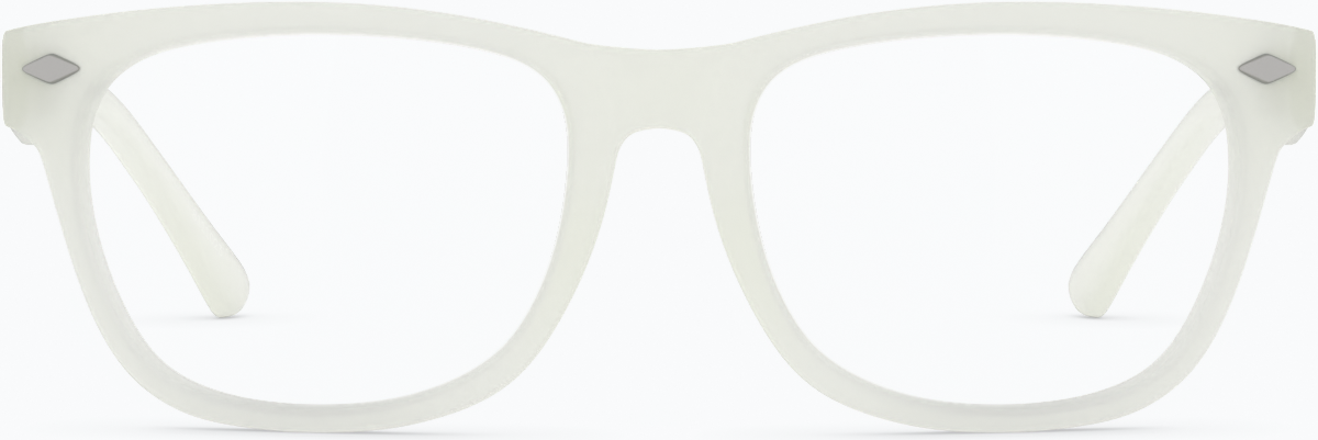 Front view of Glow-in-the-Dark Rectangle Glasses 8111023 in Clear/Blue Glow thumbnail