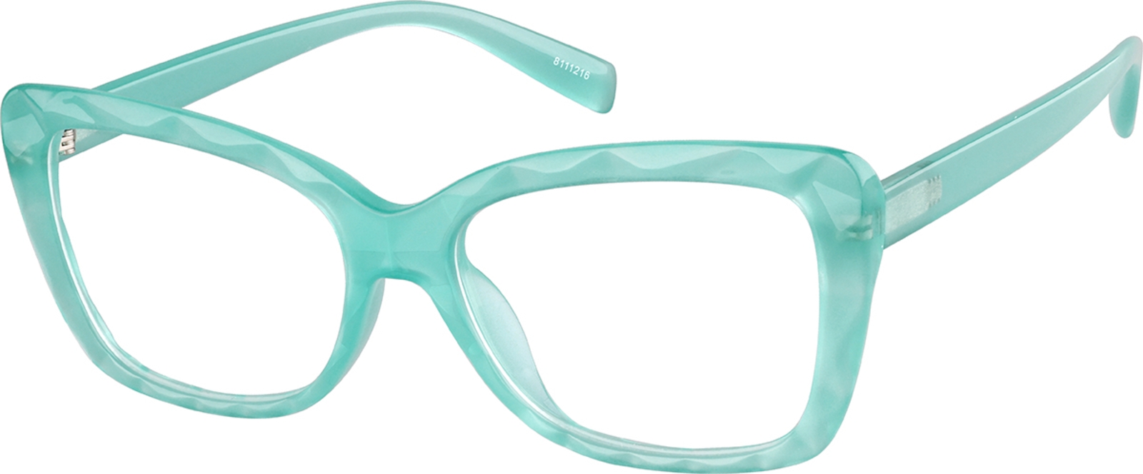 Zenni Women's Cat-Eye Prescription Glasses Blue Plastic Full Rim Frame