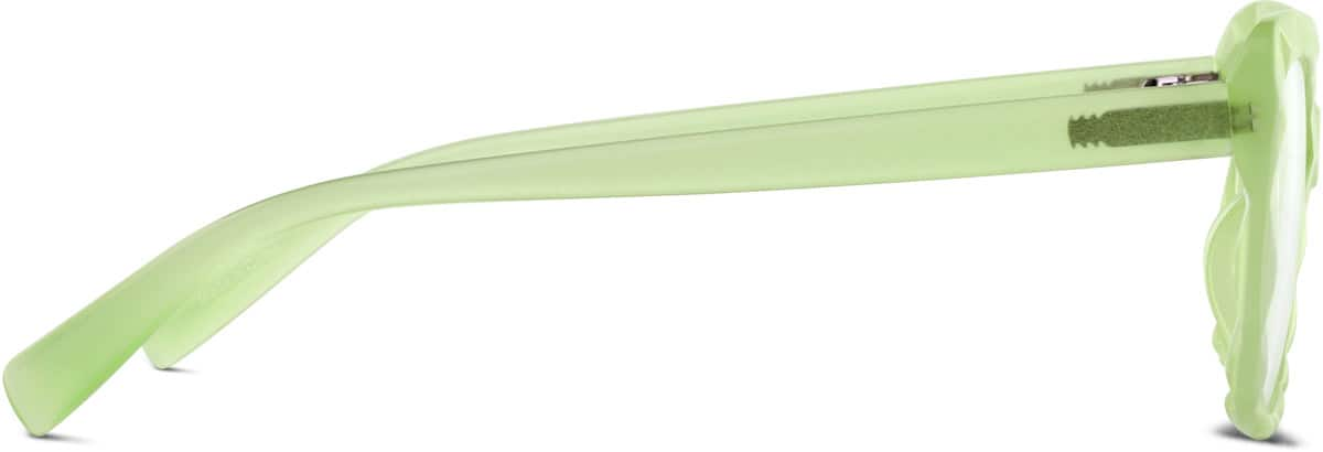 Side view of Glow-in-the-Dark Rectangle Glasses 8111224 in Yellow/Green Glow