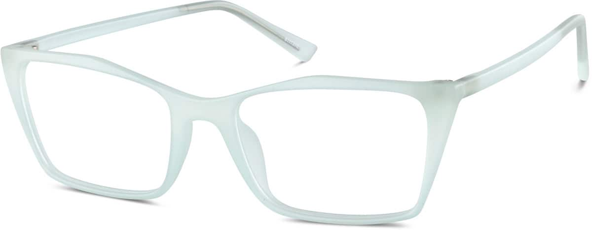 Angle view of Glow-in-the-Dark Rectangle Glasses 8111316 in Pale Blue