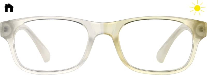 Yellow Sunlight-Activated Kids' Rectangle Glasses