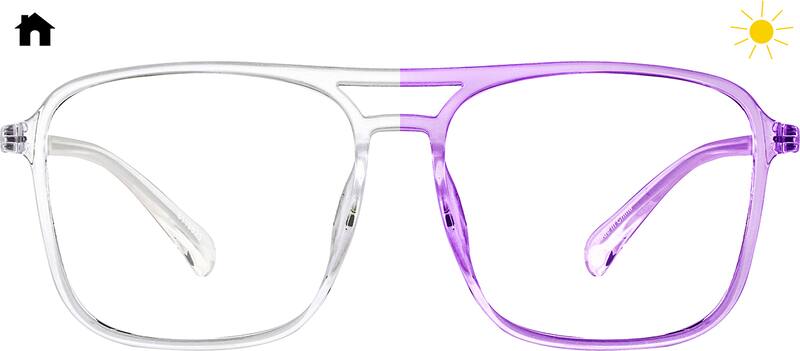 Purple Sunlight-Activated Aviator Glasses
