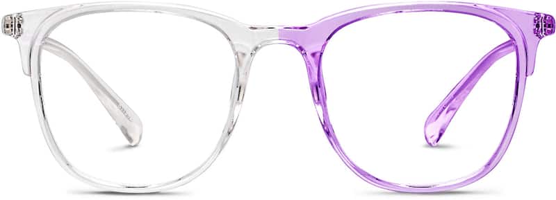 Purple Sunlight-Activated Square Glasses