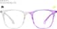 Front view of Sunlight-Activated Square Glasses 8119923 in Purple thumbnail