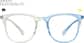 Front view of Sunlight-Activated Square Glasses 8119924 in Blue thumbnail