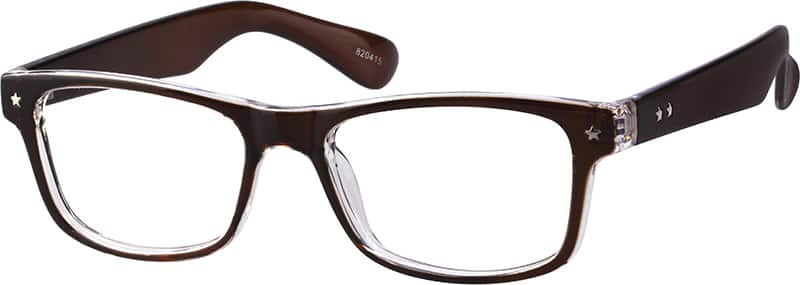 Angle view of Square Glasses 820415 in Brown