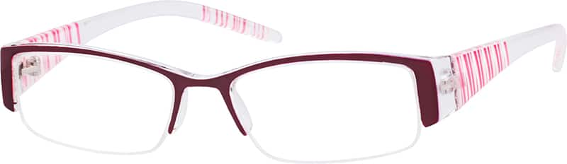 Angle view of Rectangle Glasses 822118 in Red