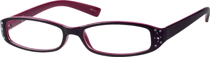 Angle view of Rectangle Glasses 827317 in Purple