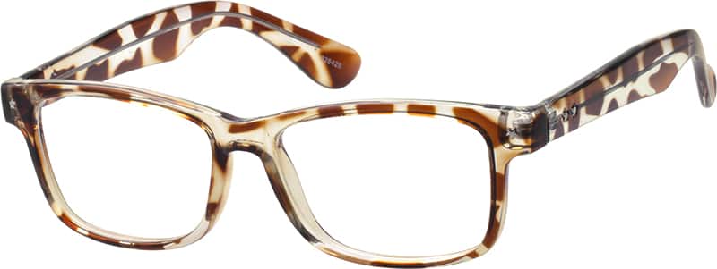 Angle view of Rectangle Glasses 828425 in Tortoiseshell