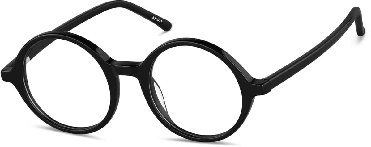 Angle view of Round Glasses 830021 in Black