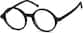 Angle view of Round Glasses 830021 in Black thumbnail