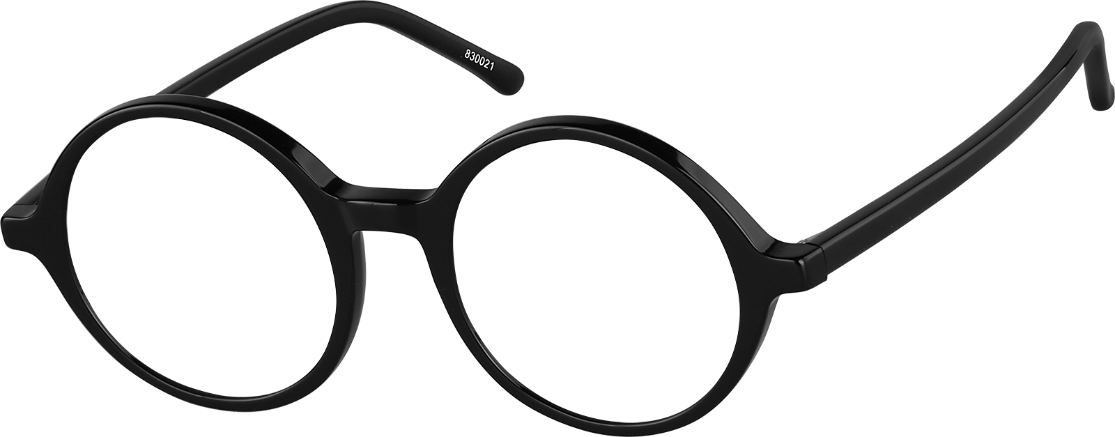 Angle view of Round Glasses 830021 in Black