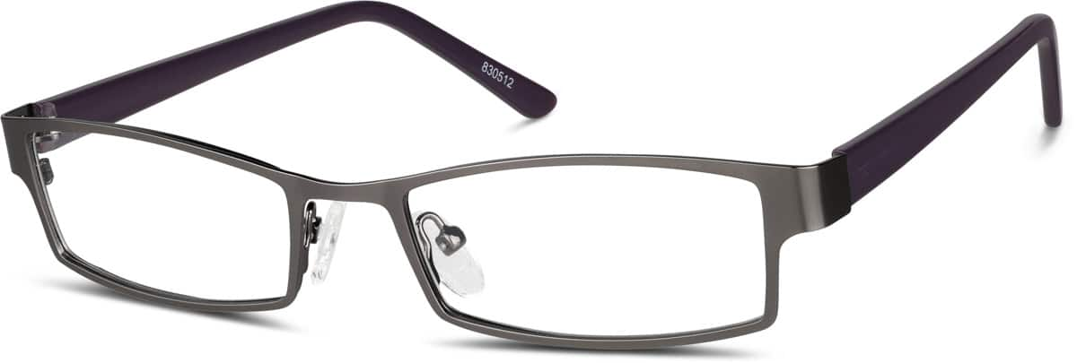 Angle view of Rectangle Glasses 830512 in Gray