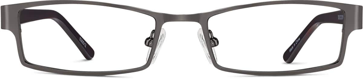 Front view of Rectangle Glasses 830512 in Gray