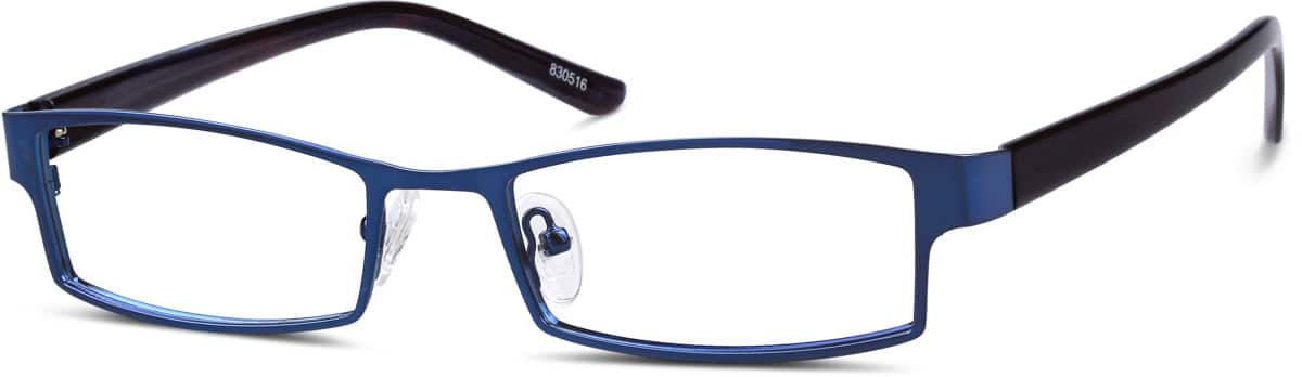 Angle view of Rectangle Glasses 830516 in Blue