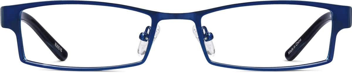 Front view of Rectangle Glasses 830516 in Blue