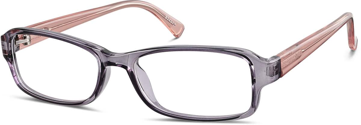 Angle view of Rectangle Glasses 834312 in Aubergine