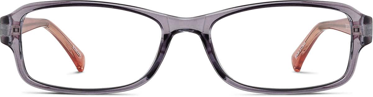 Front view of Rectangle Glasses 834312 in Aubergine