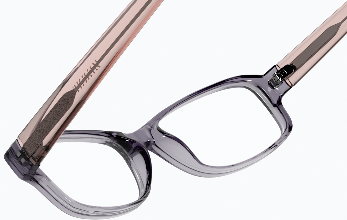 See-through view of Rectangle Glasses 834312 in Aubergine thumbnail