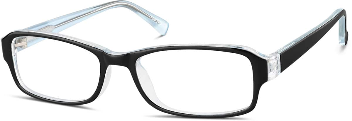 Angle view of Rectangle Glasses 834316 in Black