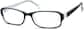 Angle view of Rectangle Glasses 834316 in Black thumbnail
