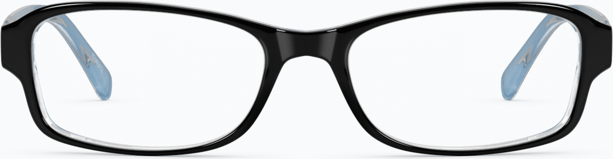 Front view of Rectangle Glasses 834316 in Black thumbnail
