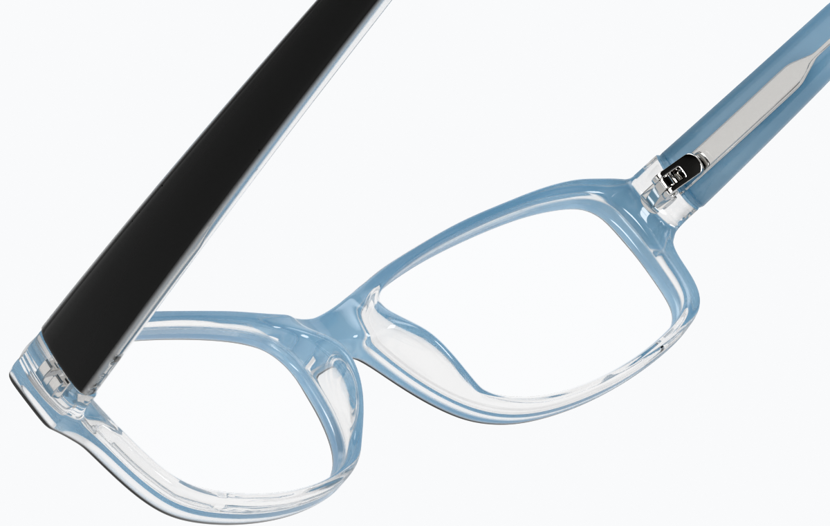 See-through view of Rectangle Glasses 834316 in Black thumbnail
