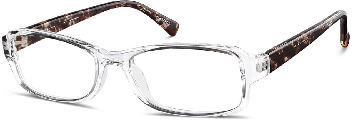 Angle view of Rectangle Glasses 834323 in Clear