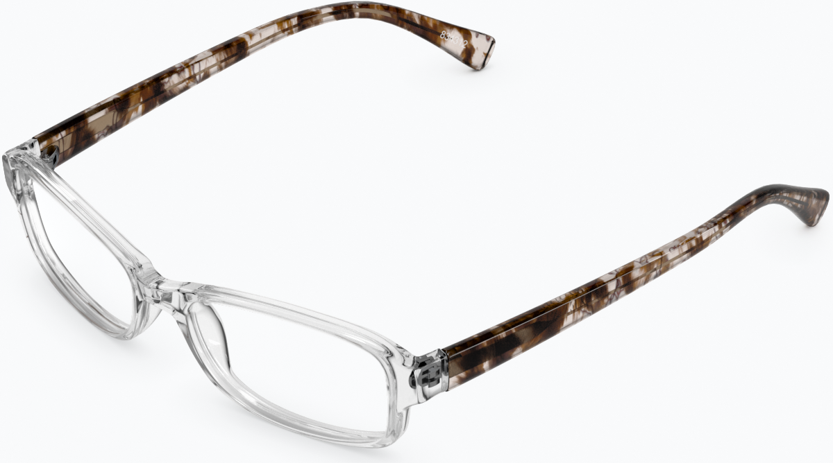 Angle view of Rectangle Glasses 834323 in Clear thumbnail