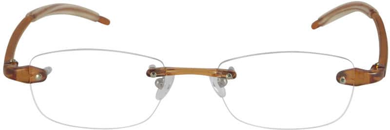 Rectangular Rimless Brown Glasses Brown Rimless Glasses #840115 | Zenni Optical Canada