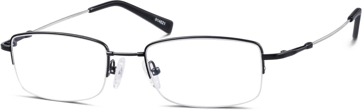 Angle view of Rectangle Glasses 914621 in Black