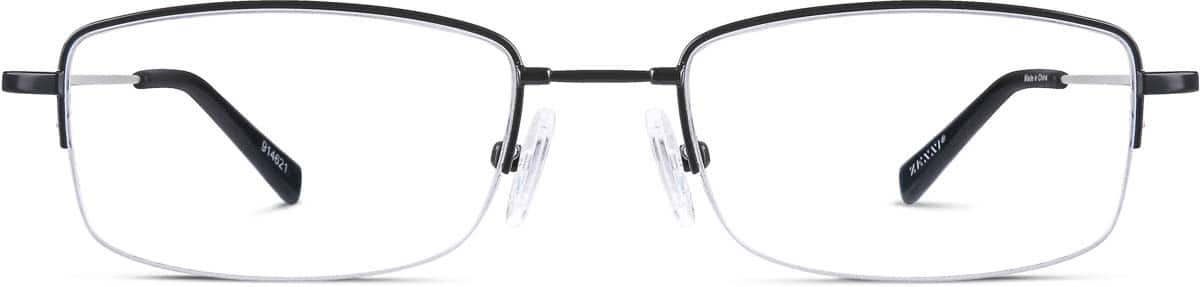 Front view of Rectangle Glasses 914621 in Black