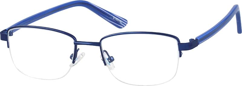 Angle view of Rectangle Glasses 916016 in Blue