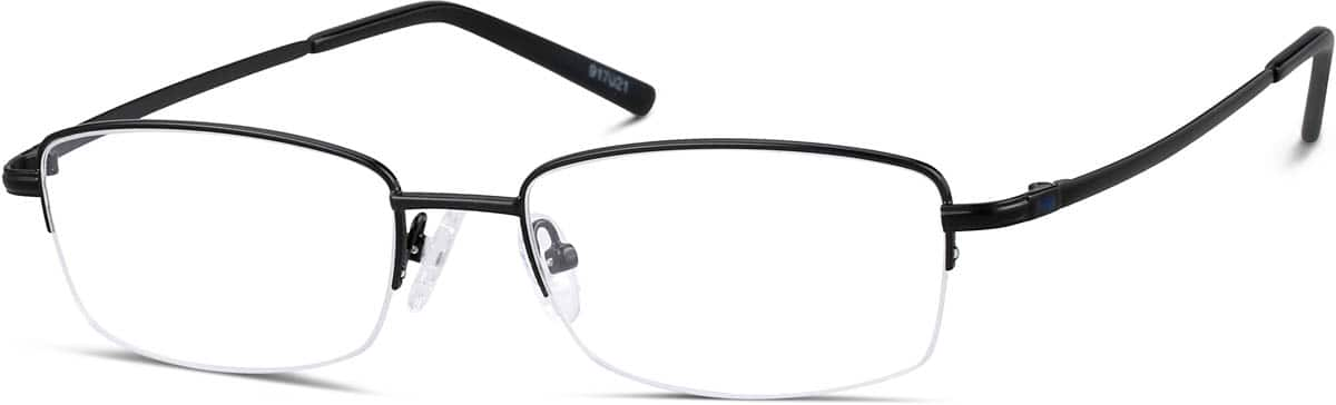 Angle view of Rectangle Glasses 917021 in Black